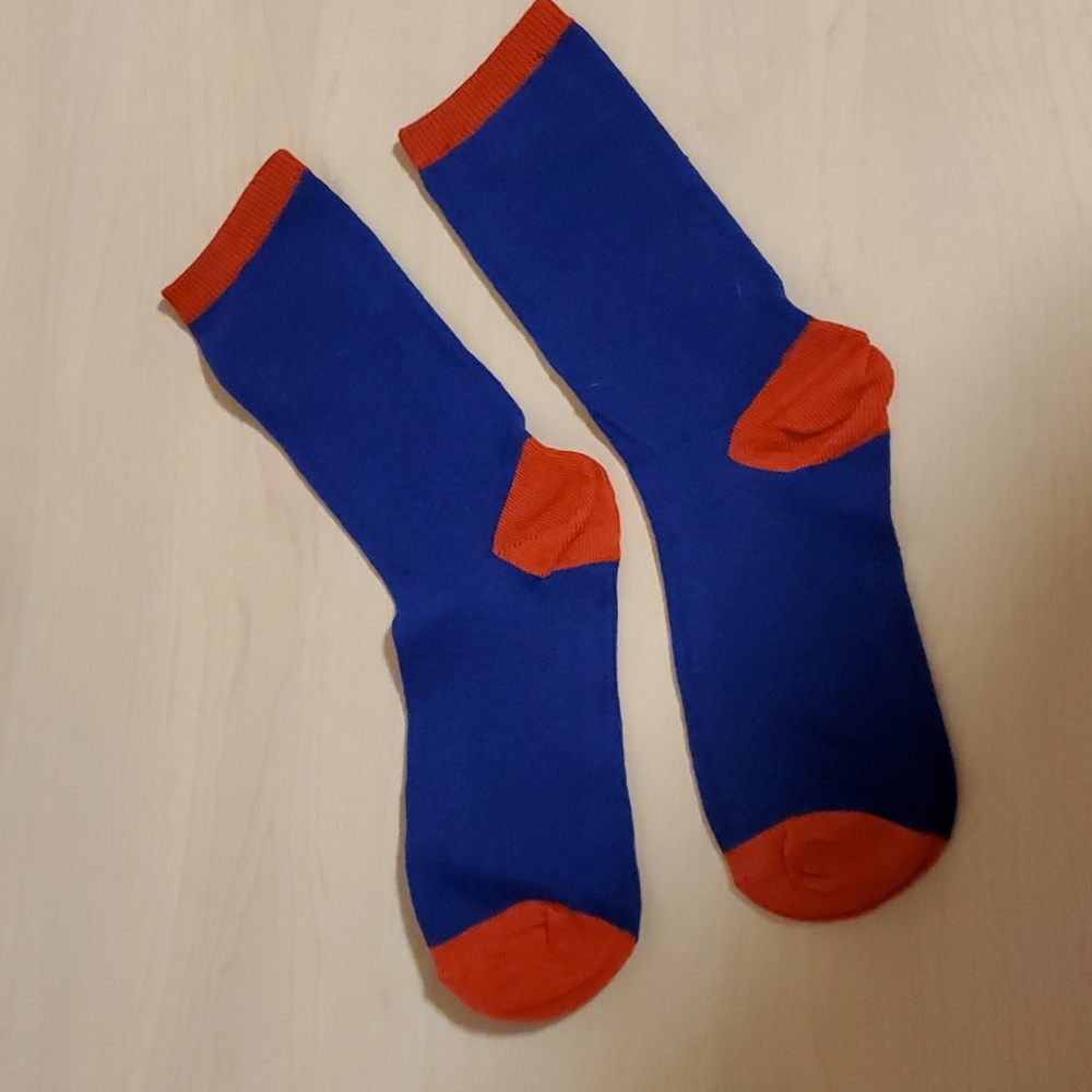 Pair of Blue and Red Socks